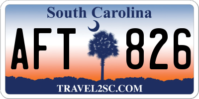 SC license plate AFT826