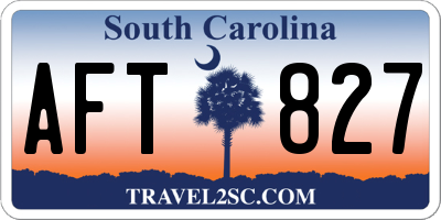 SC license plate AFT827