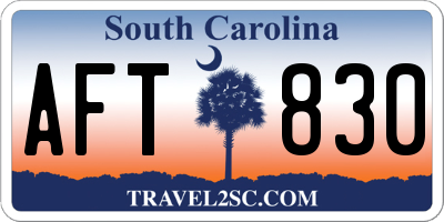 SC license plate AFT830
