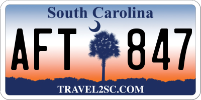 SC license plate AFT847