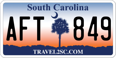 SC license plate AFT849