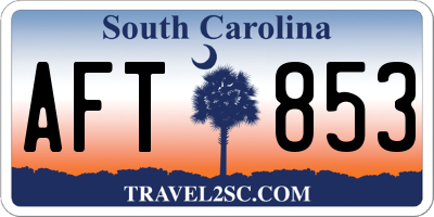 SC license plate AFT853