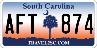 SC license plate AFT874