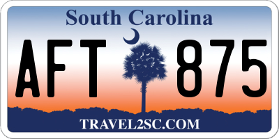 SC license plate AFT875