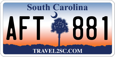 SC license plate AFT881