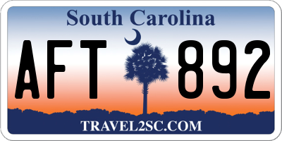 SC license plate AFT892
