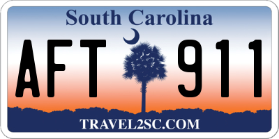 SC license plate AFT911