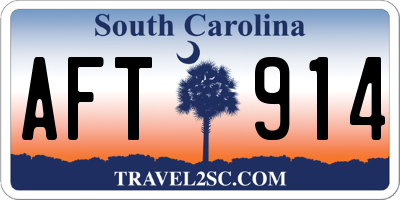 SC license plate AFT914