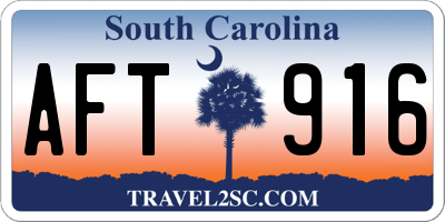 SC license plate AFT916