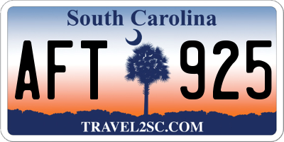 SC license plate AFT925