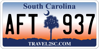 SC license plate AFT937