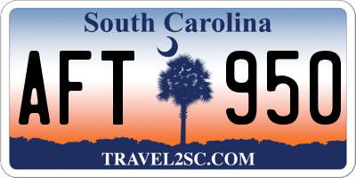 SC license plate AFT950