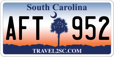 SC license plate AFT952