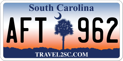 SC license plate AFT962