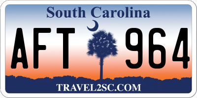SC license plate AFT964