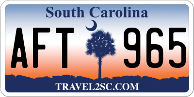 SC license plate AFT965