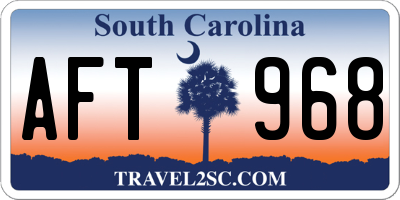 SC license plate AFT968