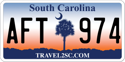 SC license plate AFT974