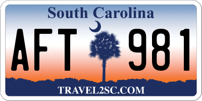 SC license plate AFT981