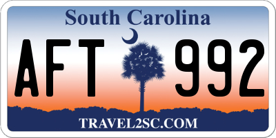 SC license plate AFT992