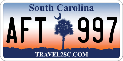 SC license plate AFT997