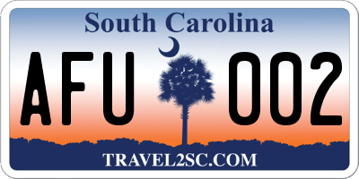 SC license plate AFU002