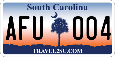SC license plate AFU004