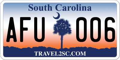 SC license plate AFU006