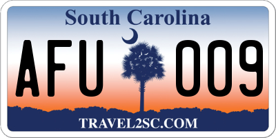 SC license plate AFU009