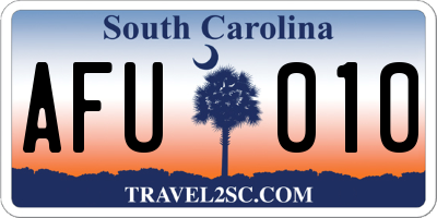 SC license plate AFU010