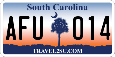 SC license plate AFU014