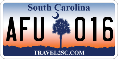 SC license plate AFU016