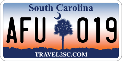 SC license plate AFU019
