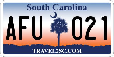 SC license plate AFU021