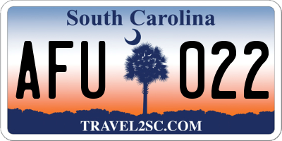 SC license plate AFU022