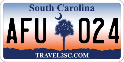 SC license plate AFU024