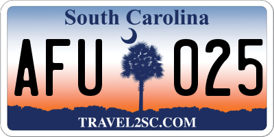 SC license plate AFU025