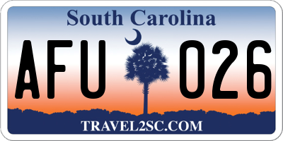 SC license plate AFU026