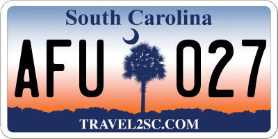 SC license plate AFU027