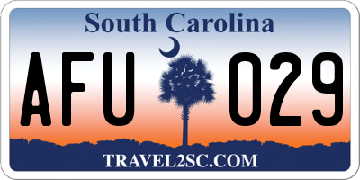 SC license plate AFU029