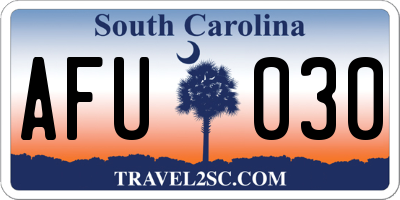 SC license plate AFU030