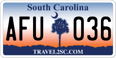 SC license plate AFU036