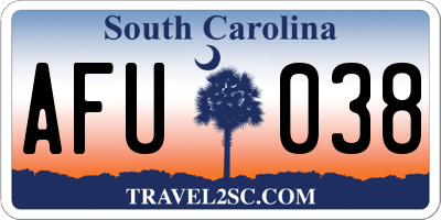 SC license plate AFU038