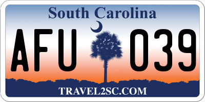 SC license plate AFU039
