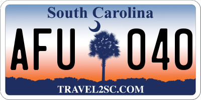 SC license plate AFU040