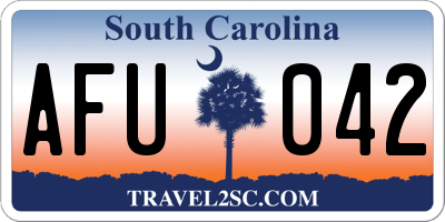 SC license plate AFU042