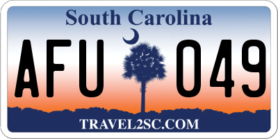 SC license plate AFU049