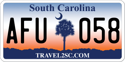 SC license plate AFU058