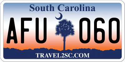 SC license plate AFU060