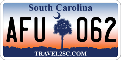 SC license plate AFU062